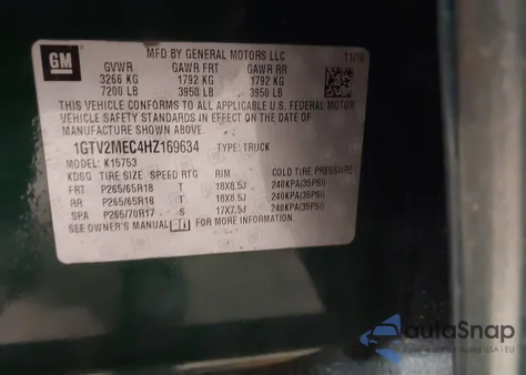 2017 GMC Sierra 1500 Sle z USA, uszkodzony, nr VIN 1GTV2MEC4HZ169634